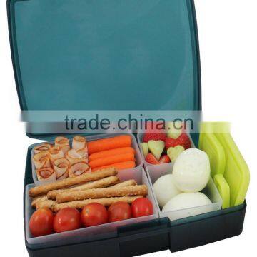 High Quality Multicolor Leak-proof Bento Lunch Box with 5 Removable Containers