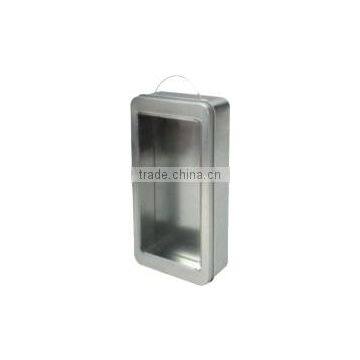 Metal Biscuit box with handle and PVC window