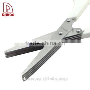 White Color Sand Polishing 5-Layers Herb Kitchen Scissors photo-3