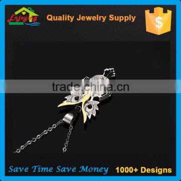 Sample Design Anniversary Stainless Steel Unisex Necklace With Owl Pendant photo-3