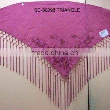 cotton printed tringle with embroidery