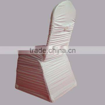 210 GSM Thick Ruffled Colorful Pleated Chair Cover With Band at Back photo-3