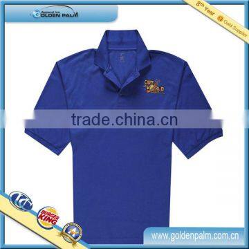 Royal blue polo shirt with printing, Soft feel uniform polo shirt