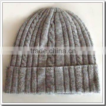 Wholesale 100% cashmere knitted cable hat