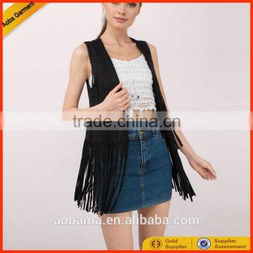 china factory cheap women winter style Suede Tassels jacket