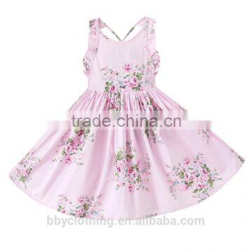 Toddler Girls Dress 2017 Summer Beach Style Floral Print Princess Dress Party Costume Kids Dresses for Girls