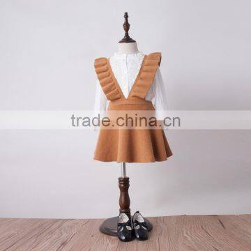 Wholesale kids christmas outfit knitted suspender skirt overalls