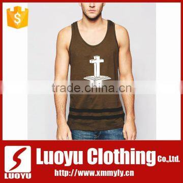 designer t shirt fitted tank tops 100% cotton sleeveless tank top