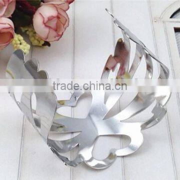 Elegant Metal Floral Bracelet Bangles, Silver Charm Hollow Flower Bangle Vners Jewelry photo-4