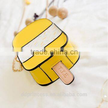Bag 2017 Girls Shoulder Long Strip Bag Yellow Ice Cream Designer Bag photo-5