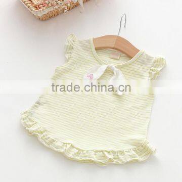 2017 New Design Shirts Casual Kids Children's Striped Wood Earrings Short Sleeve Bottles Shirt Little Girl Vest photo-3