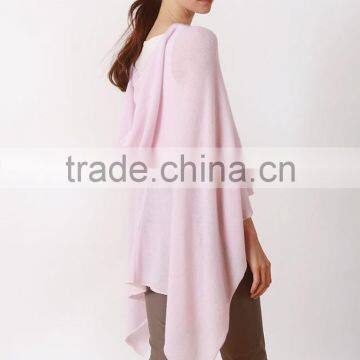 Pink Hooded Cashmere Knitted Shawl Poncho 2016