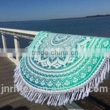 Custom Cotton Printing Round Beach Towels With Tassels photo-4