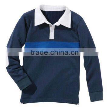 BOYS RUGBY POLO SHIRT WITH WOVEN COLLAR