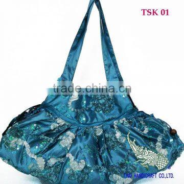 Thai Silk Embroidered Tote bag Handbag Shopping bag TSK 01