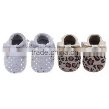 Leopard Pattern Printed Leather Baby Moccains, Printed Leather Baby Moccains photo-3