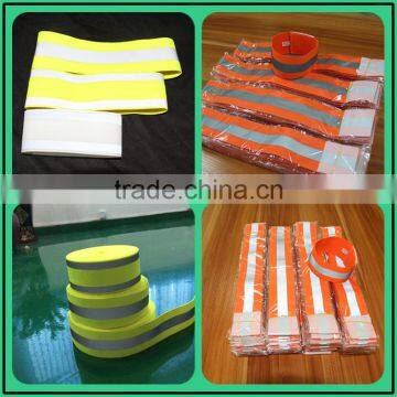 fluorescent yellow reflective elastic arm band for sports