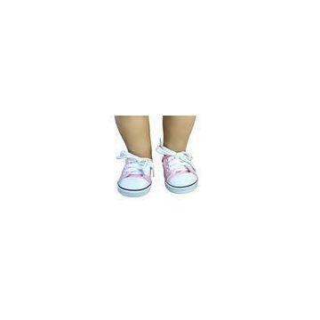 Water Pink Canvas Doll Sneakers , American Girl Doll Cheer Shoes