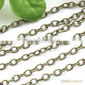 Multi Size Bronze Plated Round O Chain Cross Iron Link Chain For Jewelry Diy