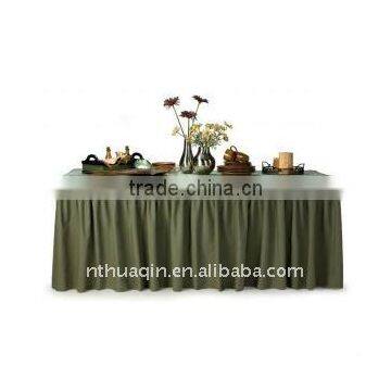 Table skirts with top cover and 100% polyester table skirts cover tabel linen