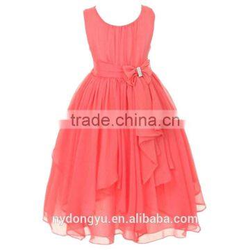 Girl Irregular Chiffon Princess Dress/xnanbhi Girl Flower Chiffon Princess Dress/new Design Girl Holiday Fashion Dress photo-4