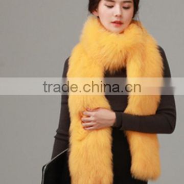 YR608 Knitted Fox Scarf Women/Hot Sale Yellow Scarf MOQ 3PCS