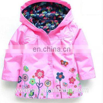 Trendy Pink 100% Waterproof Windbreaker Children Nylon Rain Coat