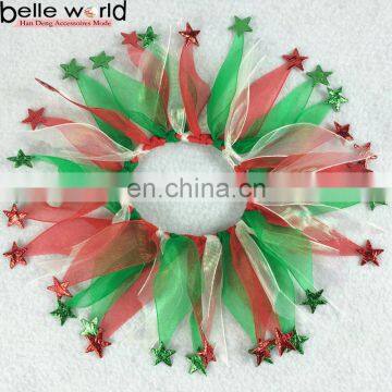 Holiday Design Colors Star Tulle Christmas Dog Collar for Decorative