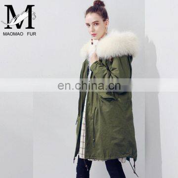 2015 Woman's Winter Thick Removable Fur Collar Coat Outerwear Woman Fox Fur Parka