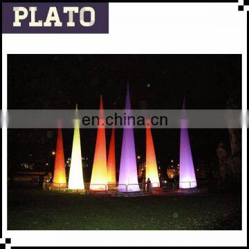 Outdoor inflatable light up cone/muilt-color plastic cone for yard