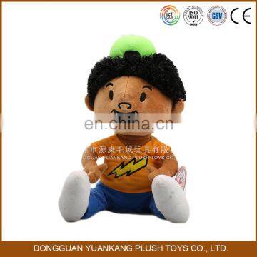 China Dongguan ICTI audit plush African black boy soft doll