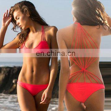 Back Spider-web Crochet Trikini Swimwear Female Sexy Women Monokini Swimsuit One Piece Bathing Suits