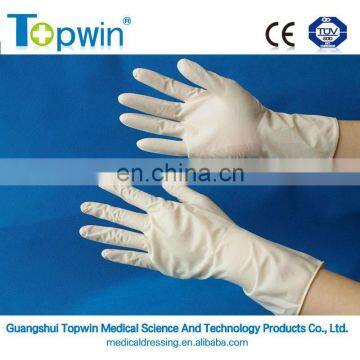 Disposable sterile latex gloves with PE bag package,surgical use