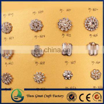 Fashion Bulk Rhinestone Button,cheap Crystal Button,Metal Pearl Rhinestone Buttons 34MM photo-2