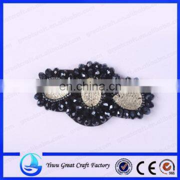 Manufacturers wholesale all kinds of novel shoes flower accessories Black beaded shoes flower manually