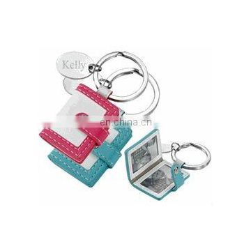 Personalized Mini Pocketbook Photo Frame Keychain with Tag