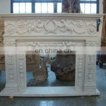 modern white marble fireplace mantel sets