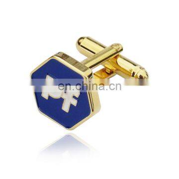 Wholesale custom cheap fashion logo plating with epoxy metal cuff links