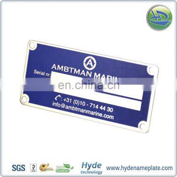 Printing Nameplate For Machinery, Debossed Etching Stainless Steel Nameplate For Equipment