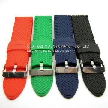 18 20 22 24mm Textured Stitch Silicone Rubber Watch Band Strap photo-4