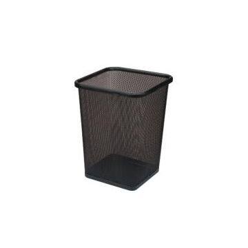 Silver black oblong taper wastebin