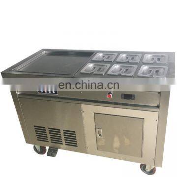 High Efficiency single double Pan Fried Ice Cream Roll Machine Thailand Fry Ice Cream Machine