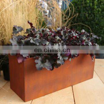 Weather Resistant 2mm Corten Steel Smart Flower Pot Garden Outdoor