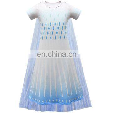 Girls Dress 2020 Summer Cotton Shorts Sleeves Print Clothes Kids Dress