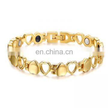Heart Style Arthritis Bangle Adjustable Titanium Magnetic Bracelet for Women photo-3