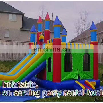 Commercial inflatable adult jumping bouncy castle jumping house and slide combo