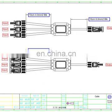 Slocable PV1-F or EN50618 6mm2 and 4mm2 10cm Solar Cable With Solid Copper PV Connector 3to1 Wire Assembly photo-4