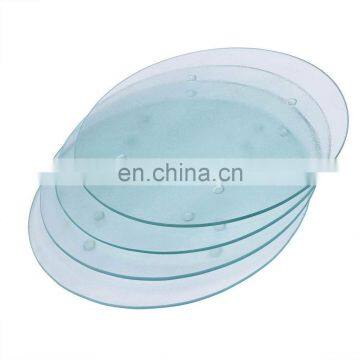 Round Clear Tempered Glass Cutting Board Set, 4 Pcs, 11.75-inch Tableware Kitchen Decorative Trays With Non-slip Legs