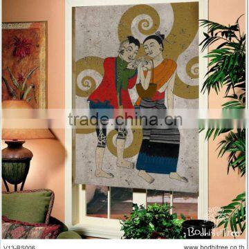 Buddha room wallpaper roller blind fabric and upholstery textile