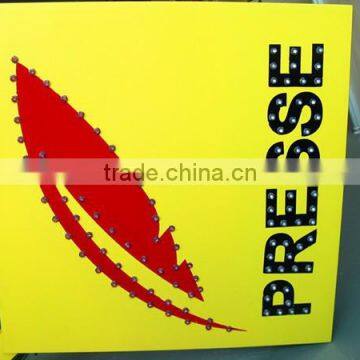 Different design outdoor programmable led presse sign/led chevron sign/led raised letter sign